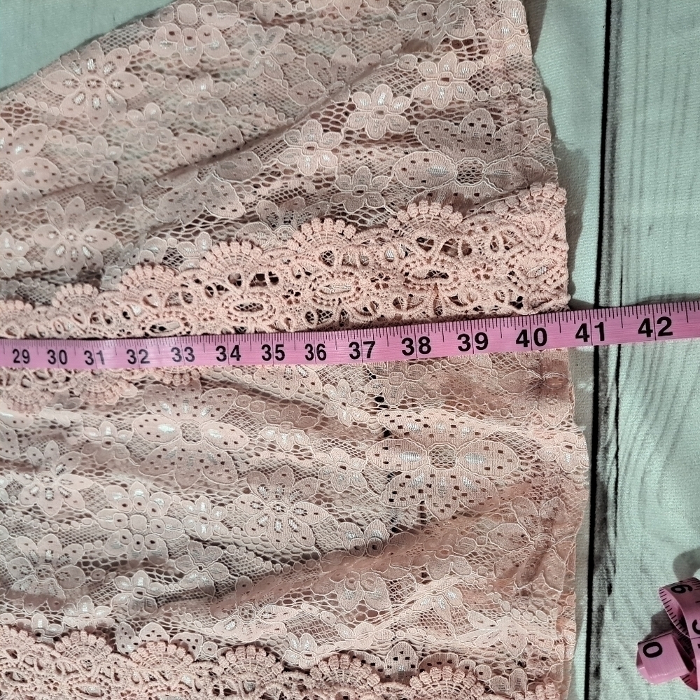 Ticosa Dress Size Large Short Sleeve Pink Lace Regencycore Bridgerton - Picture 5 of 10